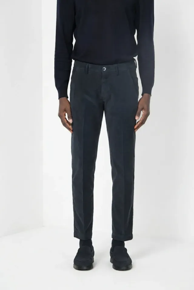 Mason's Torino pantalone chino velluto blu notte slim fit