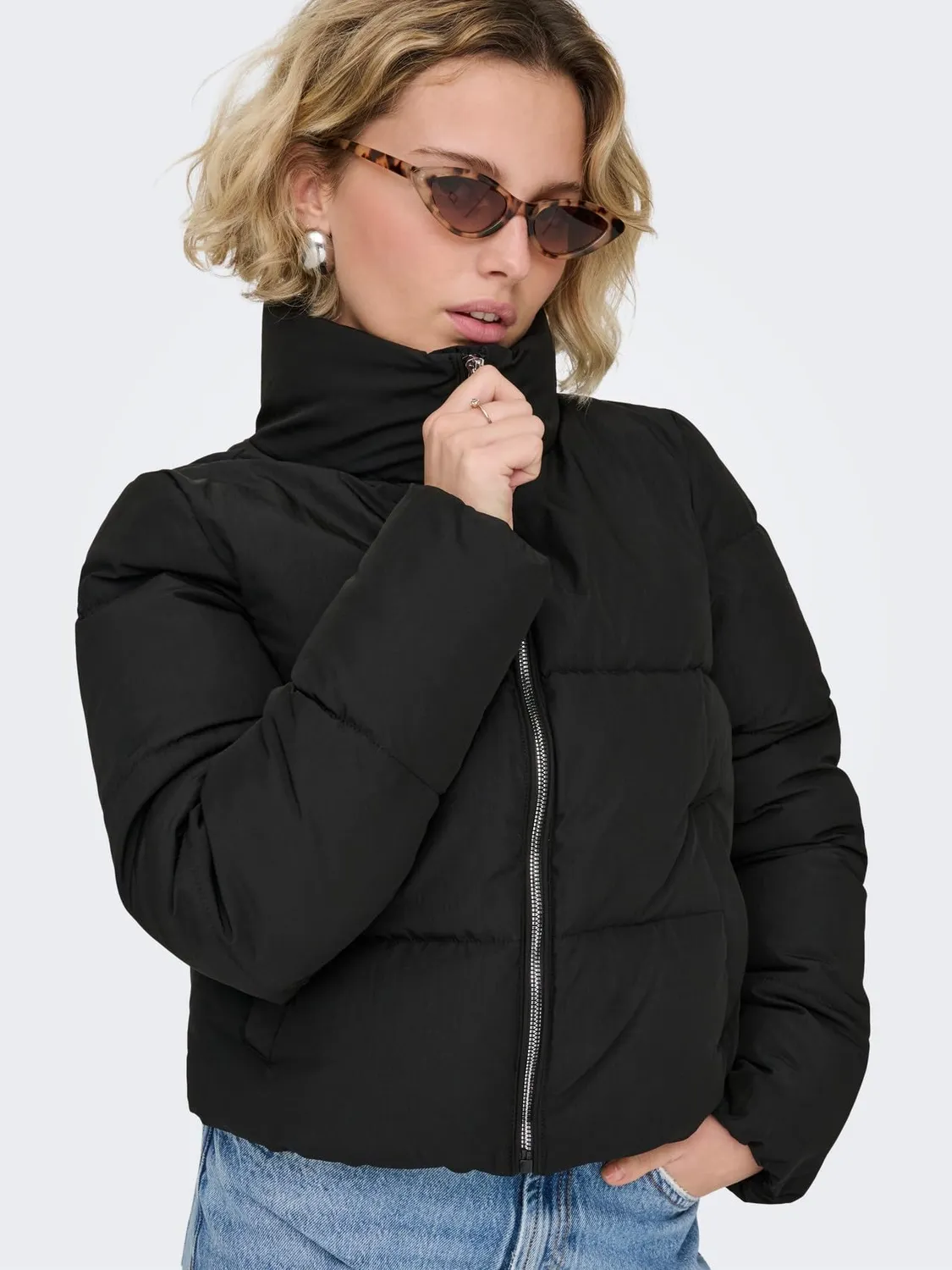 ONLY Onldolly Short Puffer giacca trapuntata nera