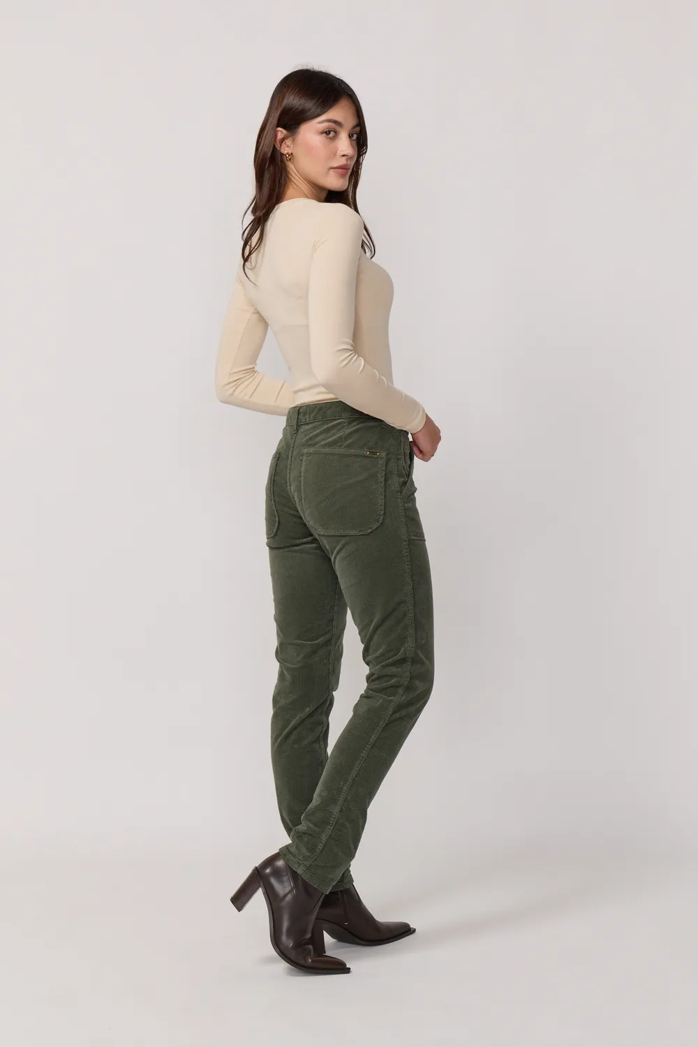 acquaverde Pierce pantaloni velluto kaki