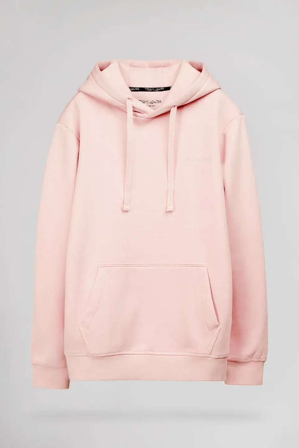 Teddy Smith S-Nark felpa uomo rosa pastello cappuccio