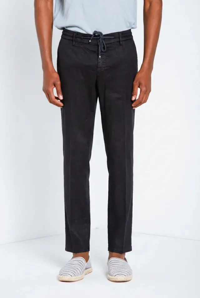 Mason's Milano Jogger chino uomo blu notte extra slim lino