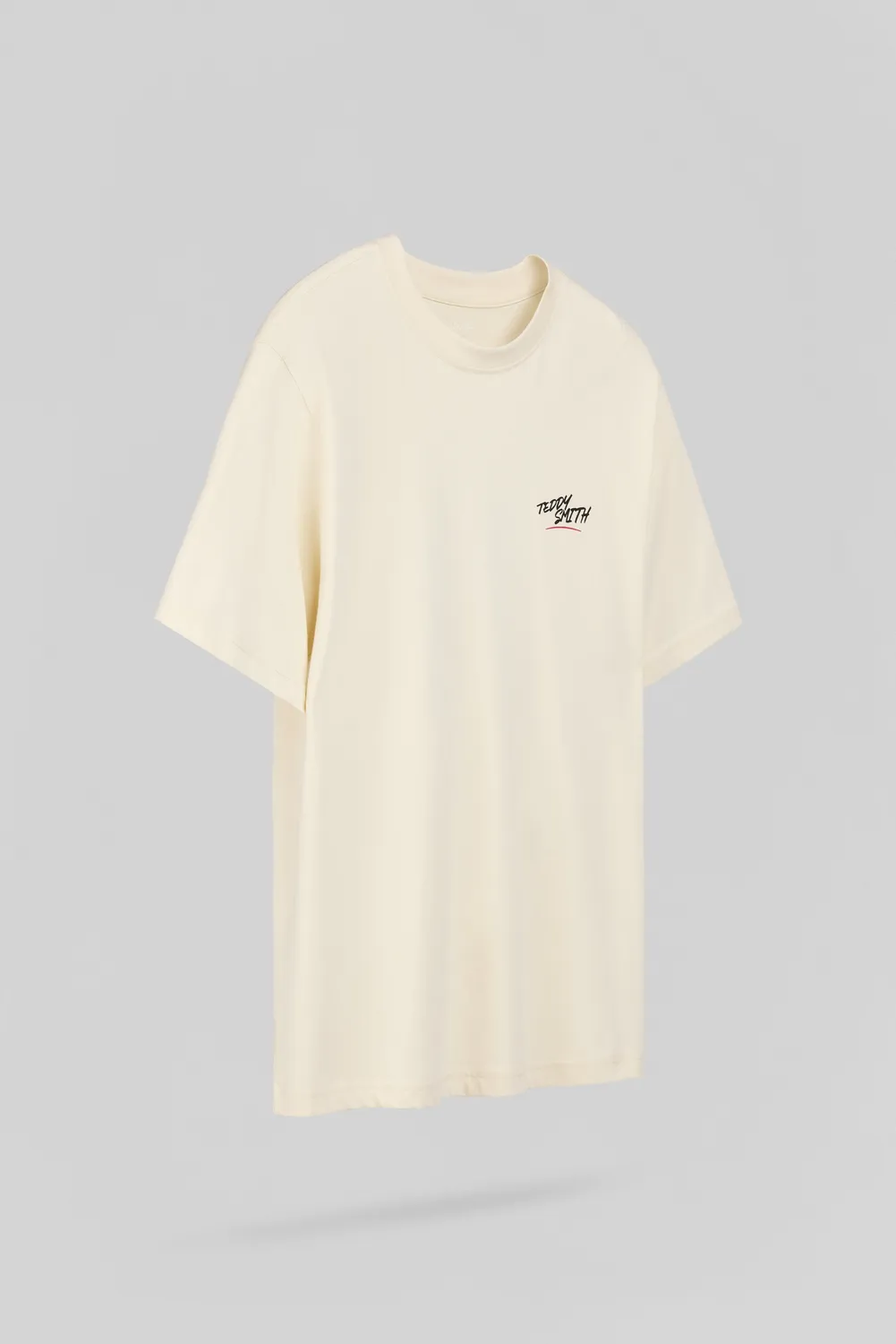 Teddy Smith T-Bigben T-Shirt Uomo Cream Stampa Grafica Cotone