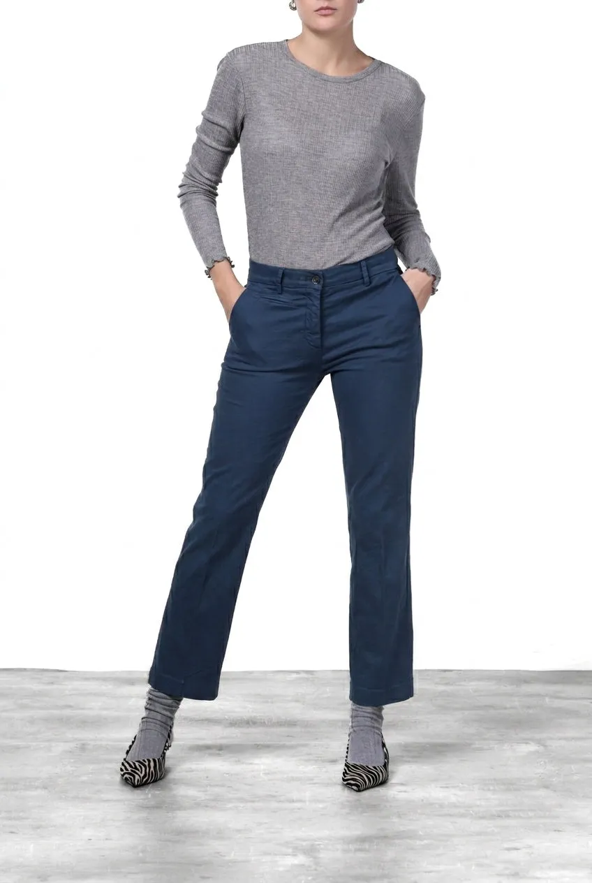 Mason's New York Trumpet Pantaloni Chino Blu Royal Gabardina