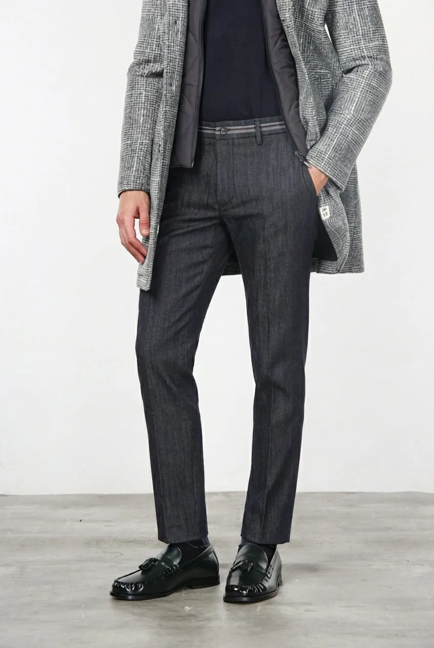 Mason's New York Elegance Pantalone Chino Uomo Blu Navy Regular