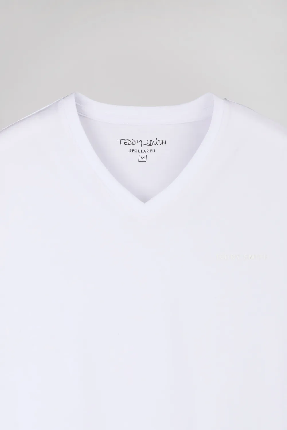 Teddy Smith Tawax 2 MC T-Shirt Scollo V Bianco Cotone