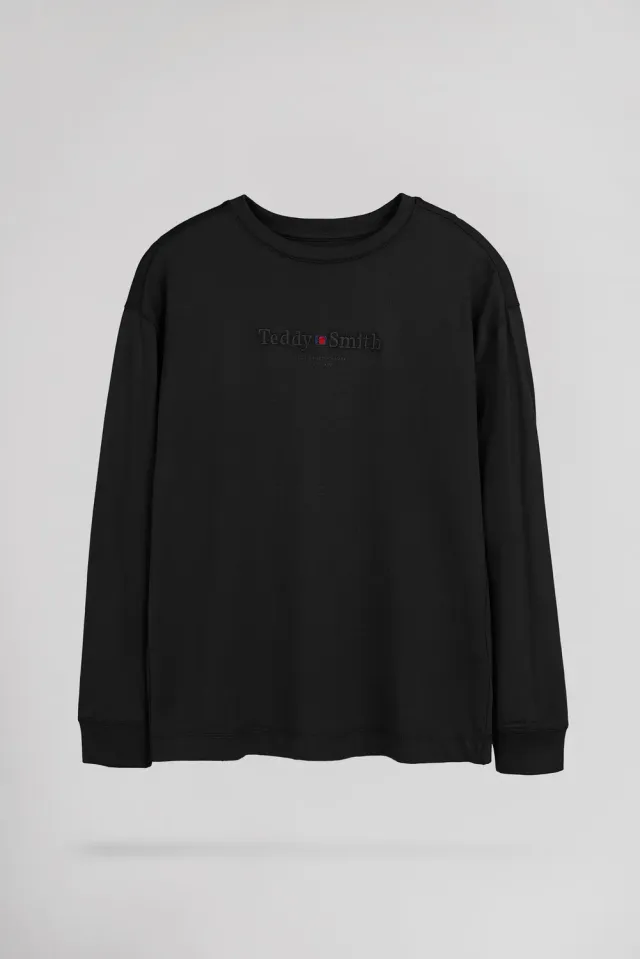 Teddy Smith T-Jim ML JR t-shirt ragazzo nera cotone