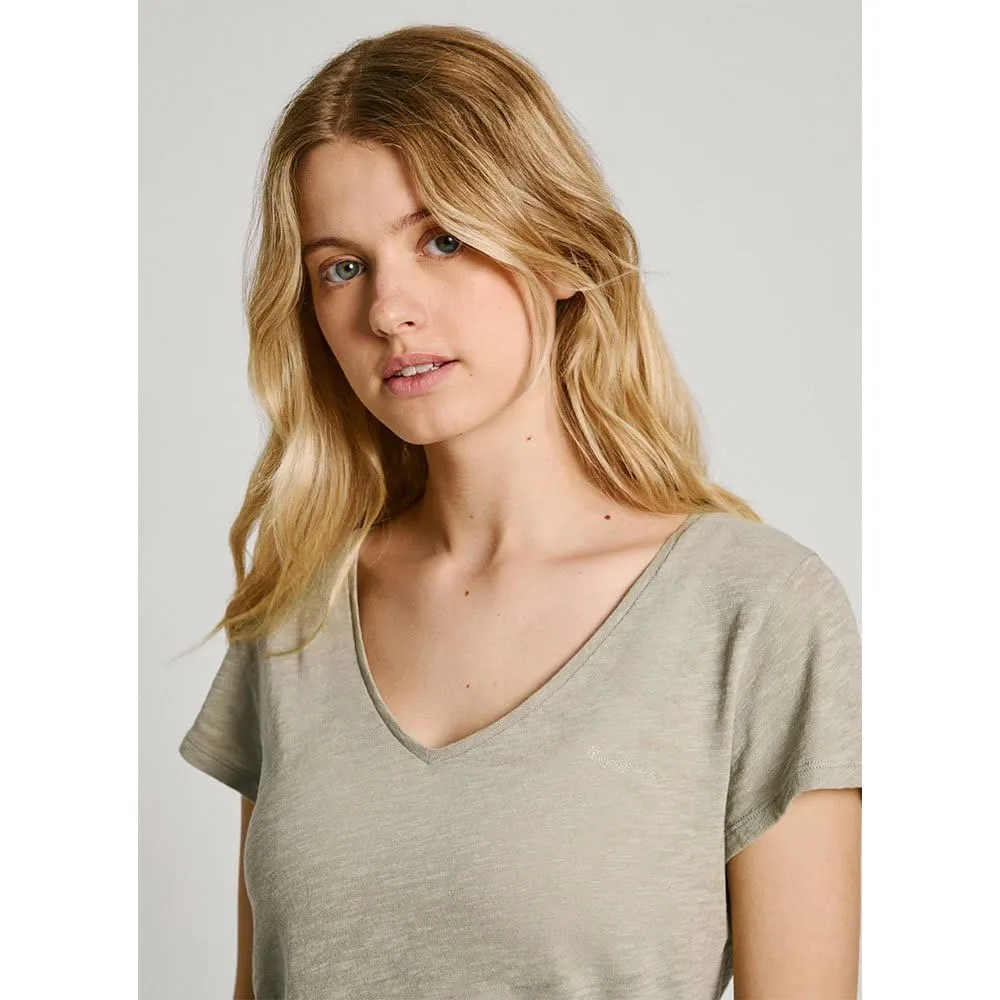Pepe Jeans Ezzy T-Shirt donna scollo a V verde