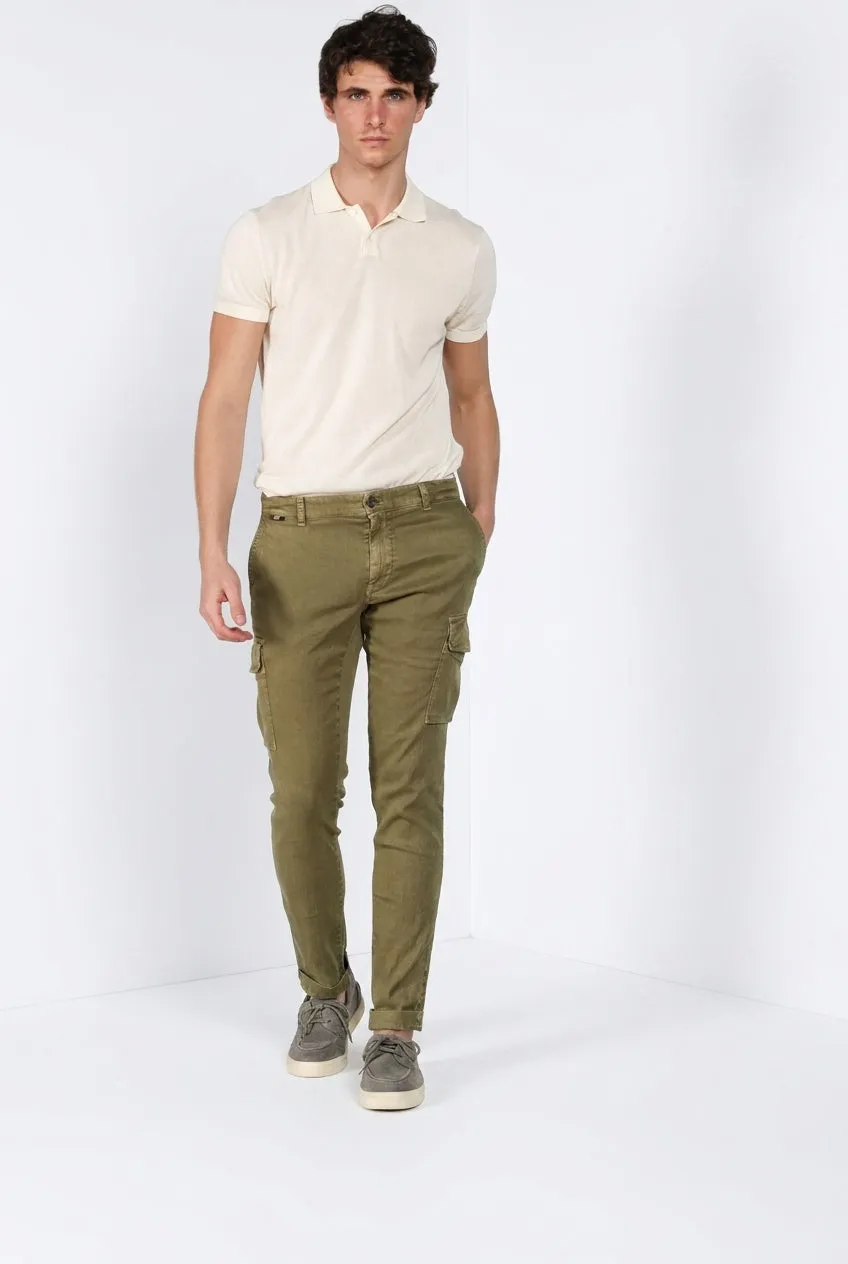 Mason's Chile cargo uomo rosmarino regular fit lino