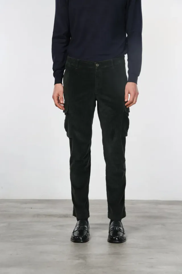 Mason's Chile Cargo Velluto Uomo Verde Scuro Extra Slim