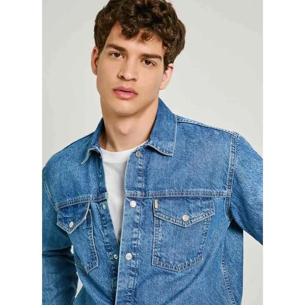 Pepe Jeans Camicia Jeans Uomo L Blu Stonewash