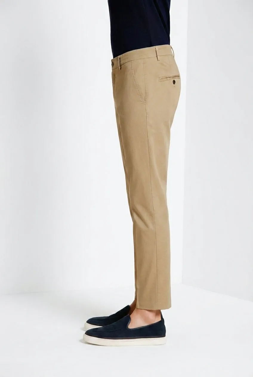 Mason's Milano pantalone chino uomo beige gabardina extra slim