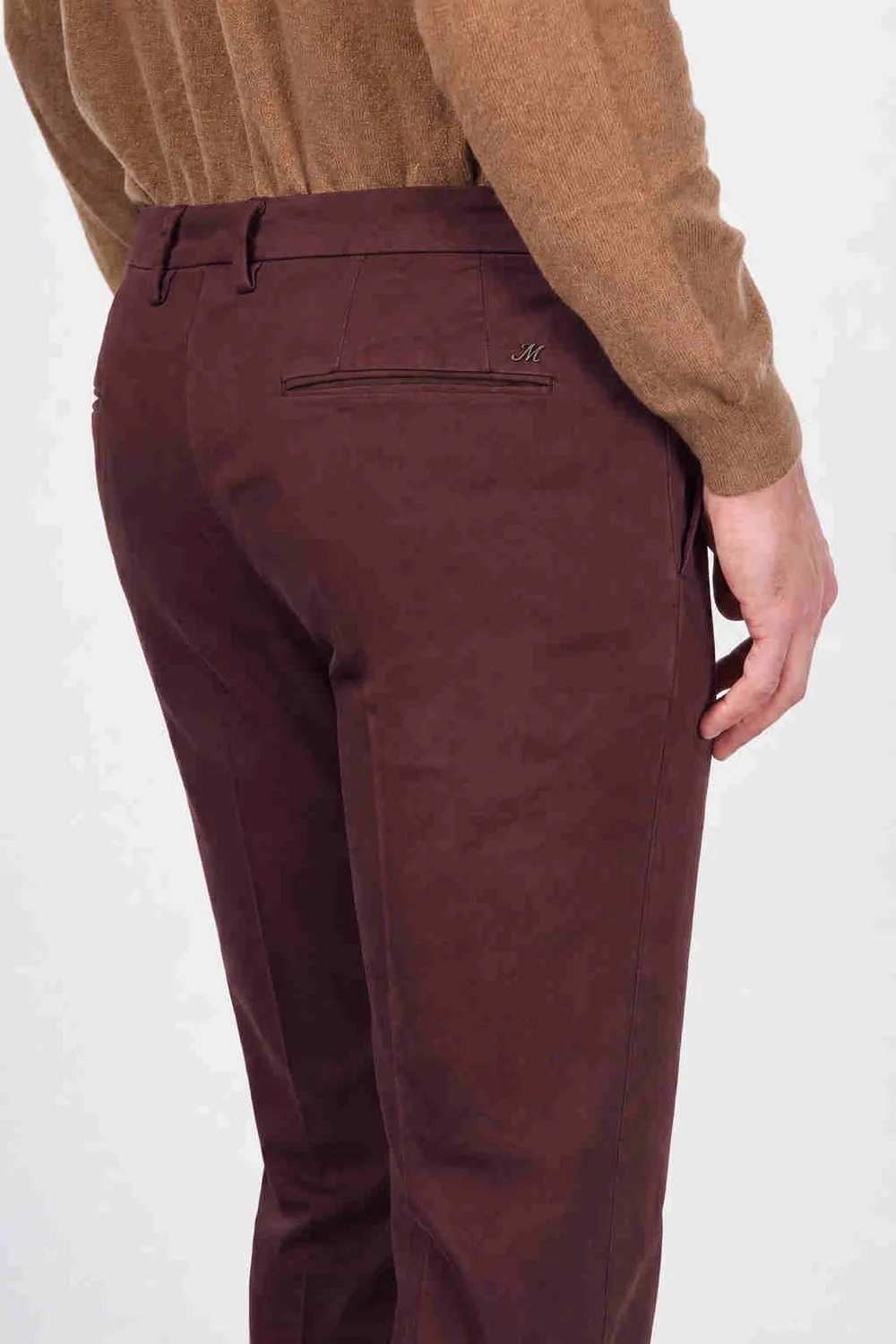 Mason's Torino Flex chino uomo raso slim bordeaux