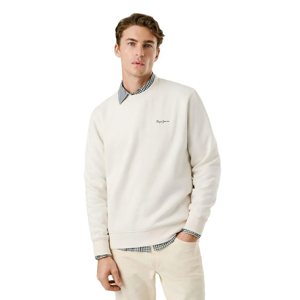 Pepe Jeans Macbeth Small Logo Plain Crew Felpa Uomo Misto Cotone