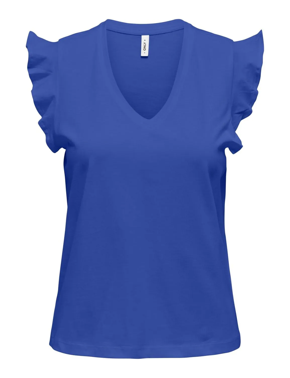 Only Onlmay Life top donna nero scollo V con volant