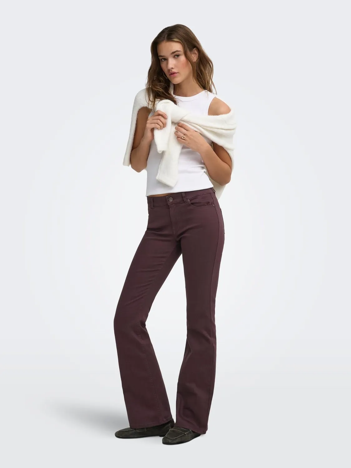 ONLY Onlblush Mid Flared pantaloni donna a zampa vita media
