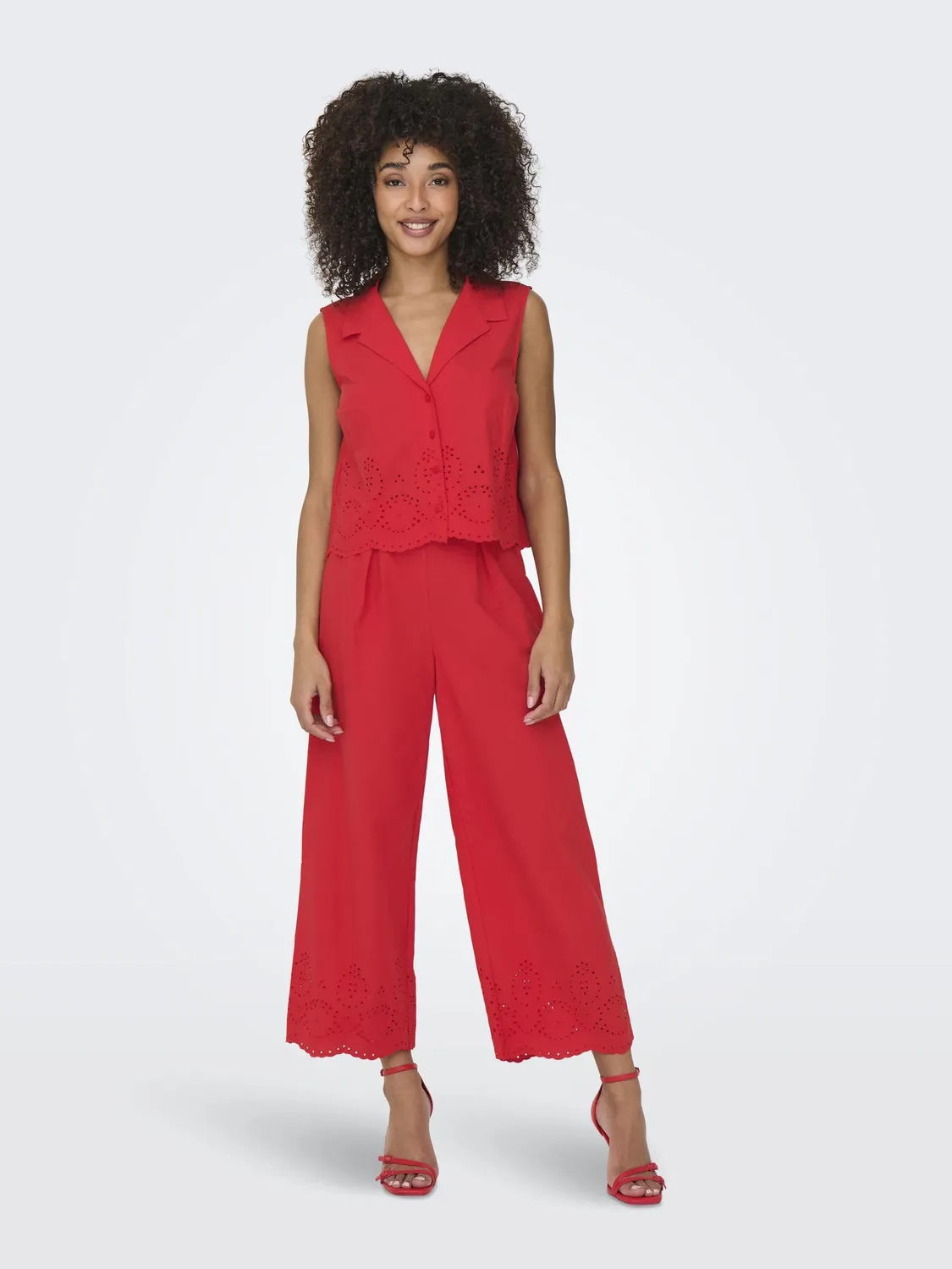 ONLY Onlroxanne HW Culotte Pantaloni Nero vita alta