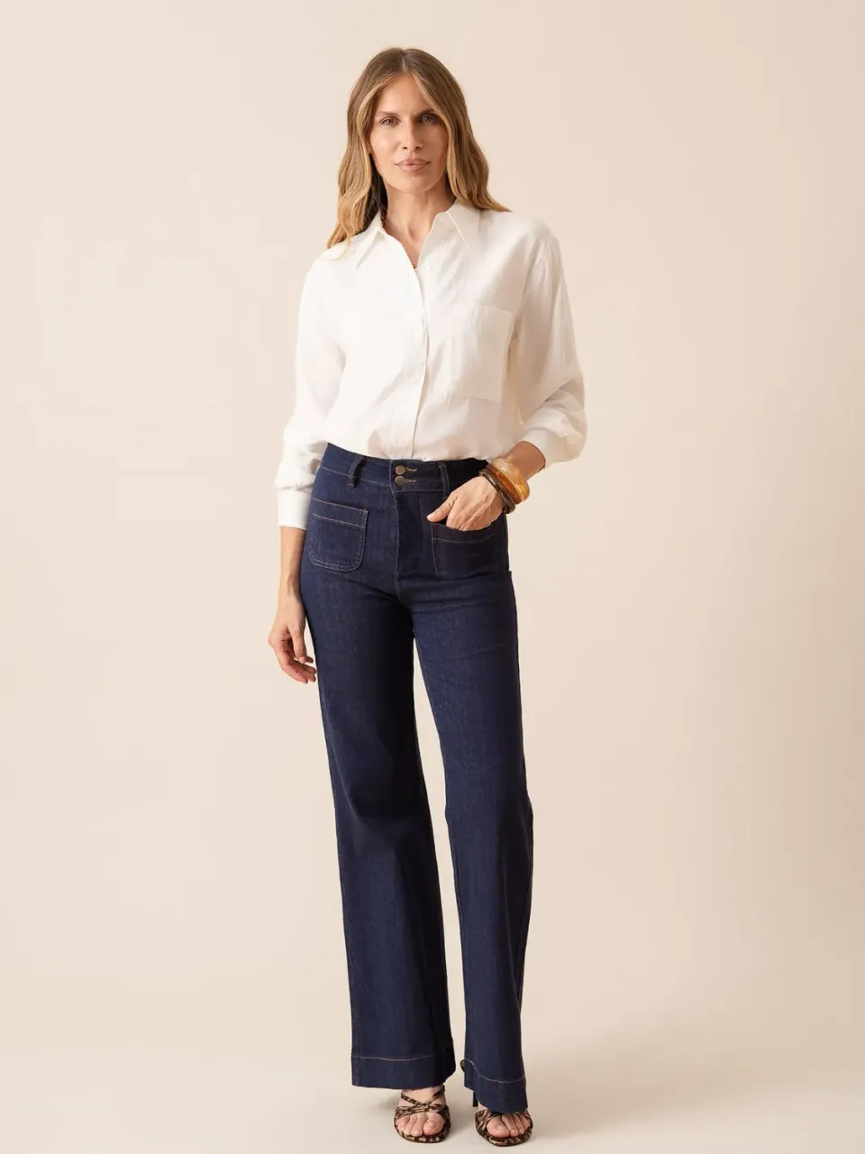 Oraije Elena jeans flare grezzo