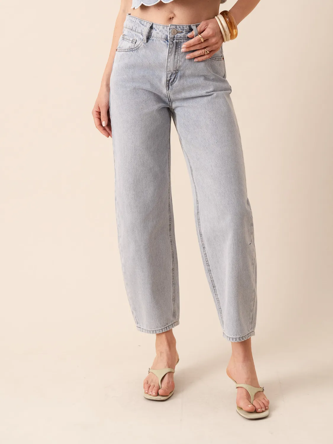 Oraije Bony jeans barrel blu chiaro