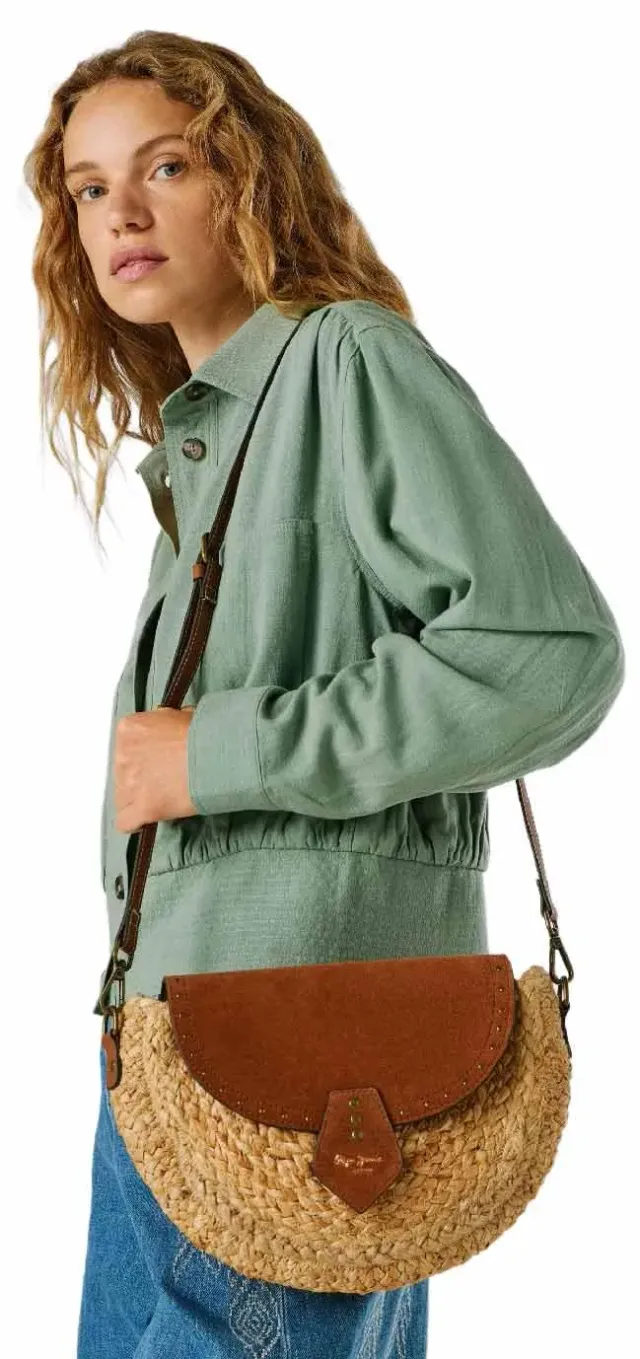 Pepe Jeans Saddie Barker Borsa Donna Paglia Marrone