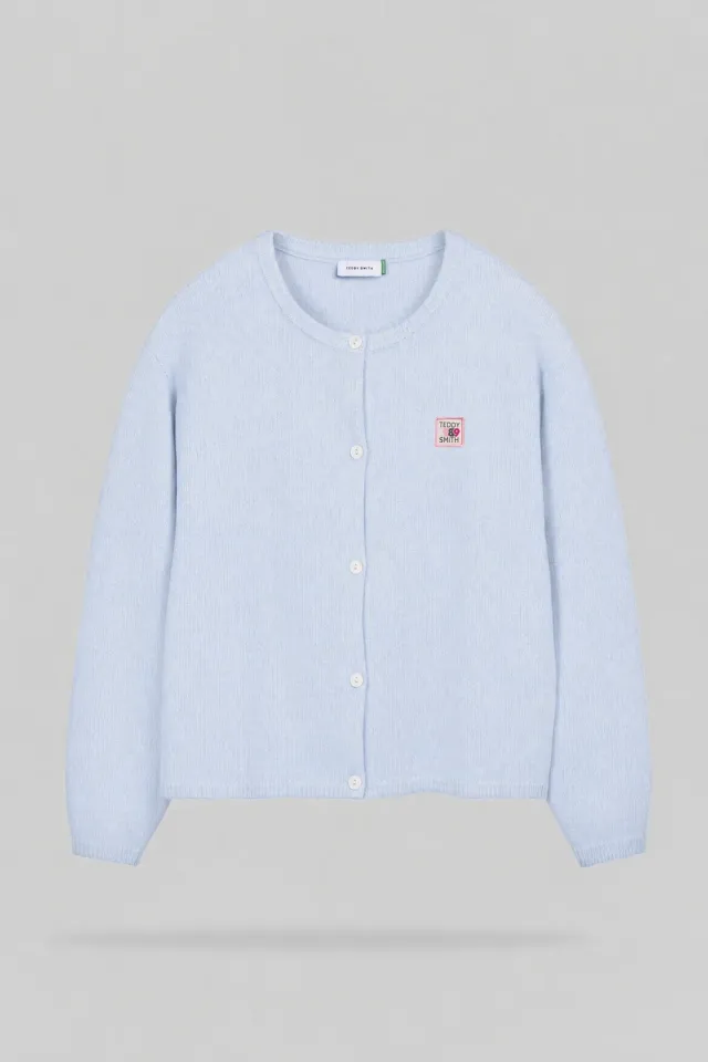 Teddy Smith G-AMELIA Gilet Maglia Donna Azzurro Chiné