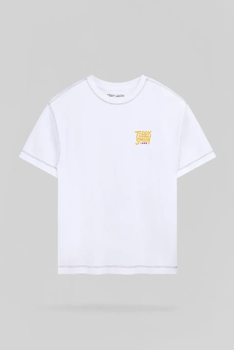 Teddy Smith T-Sam MC JR T-Shirt Bambino Bianco Cotone
