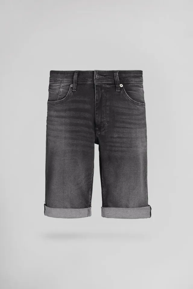 Teddy Smith Scotty 3 Bermuda Denim Deep Grey Sweat Denim