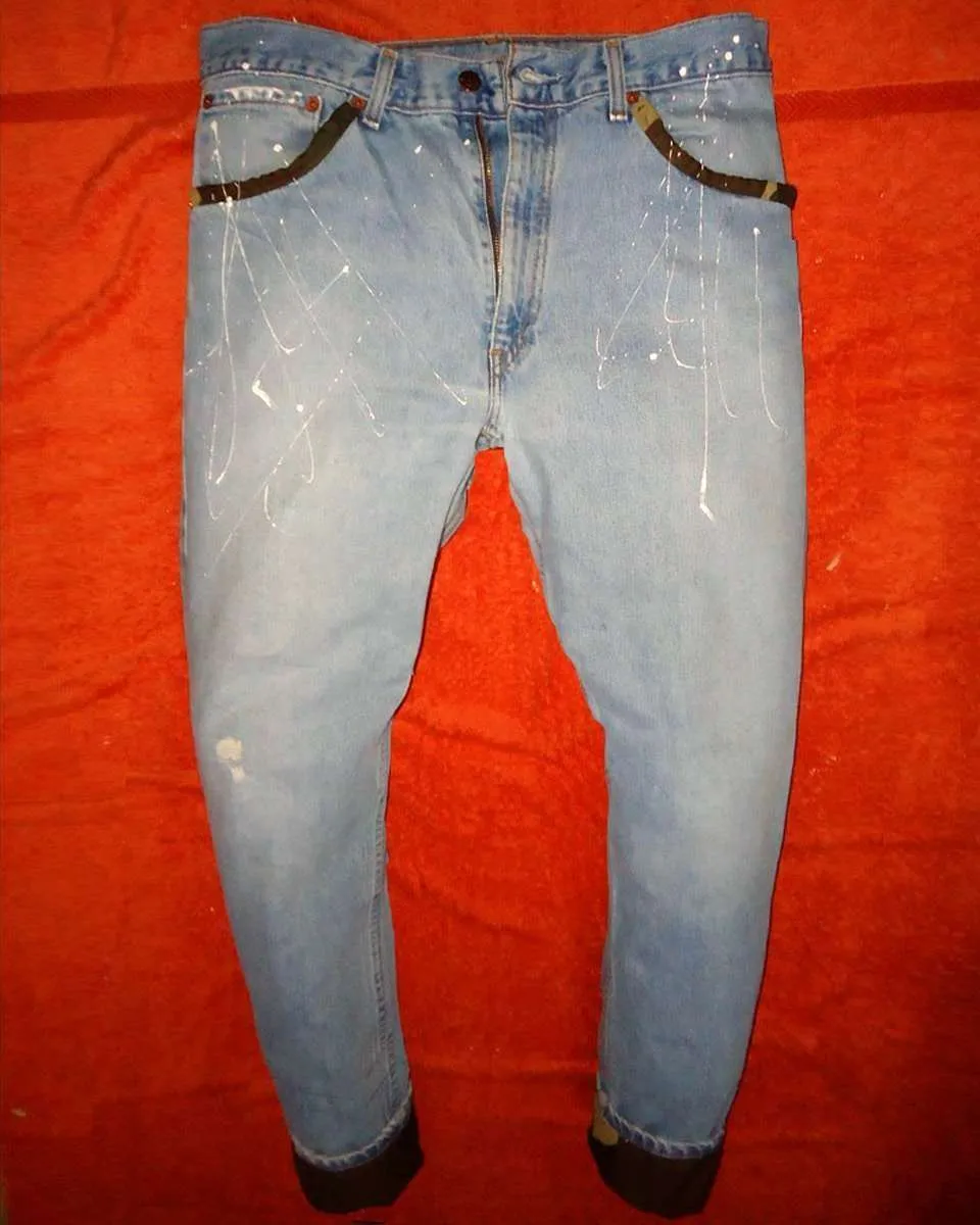 Never Say Never Levi's jeans vintage teschi camouflage