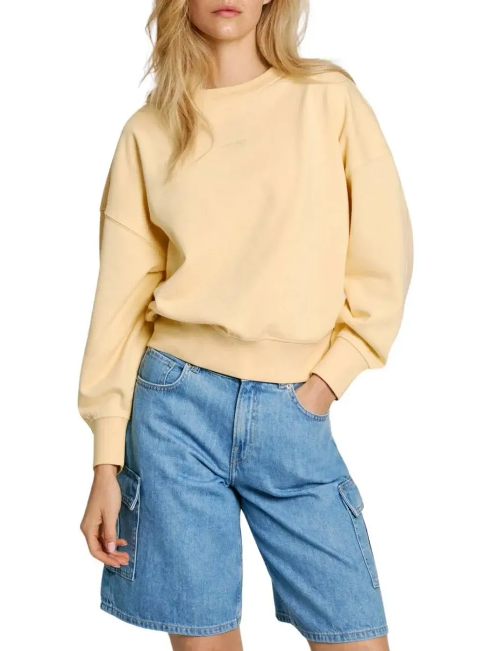 Pepe Jeans Evelyn salopette donna blu denim felpa