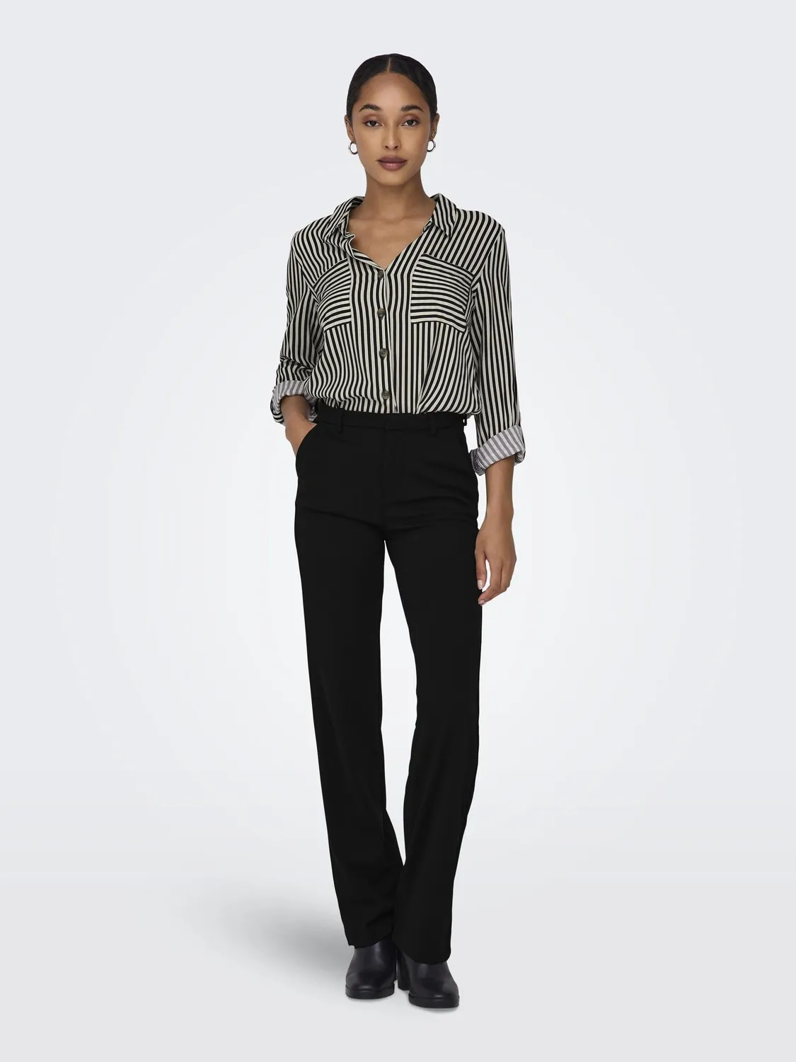 Only Onlraffy-Yo Life Mid pantaloni donna neri L dritti