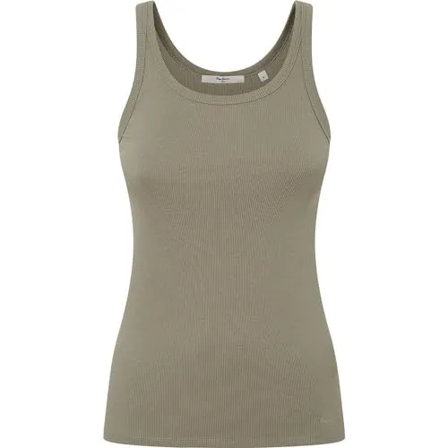 Pepe Jeans Eliel Canotta Donna Verde cotone costine