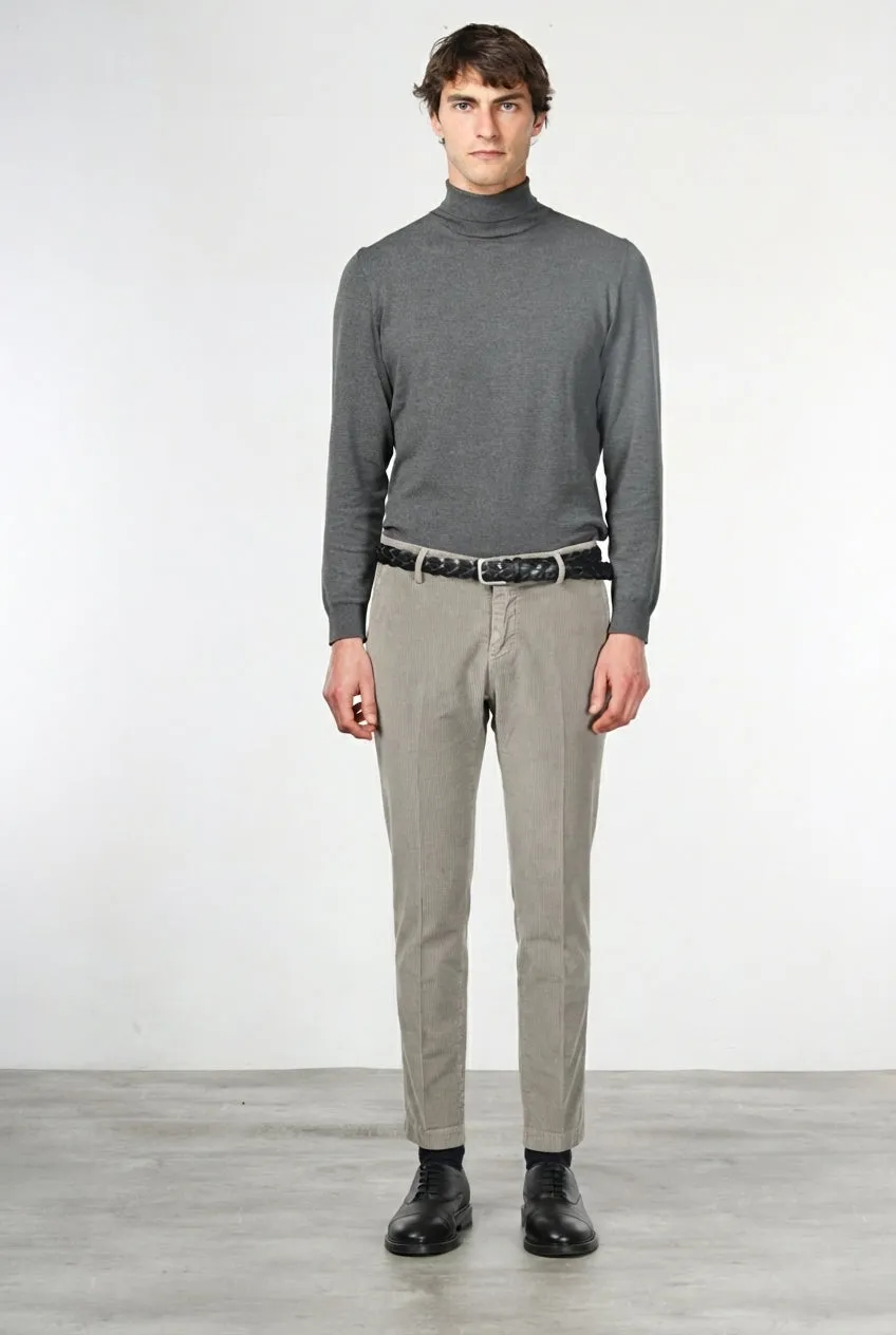 Mason's Milano pantalone chino uomo grigio velluto