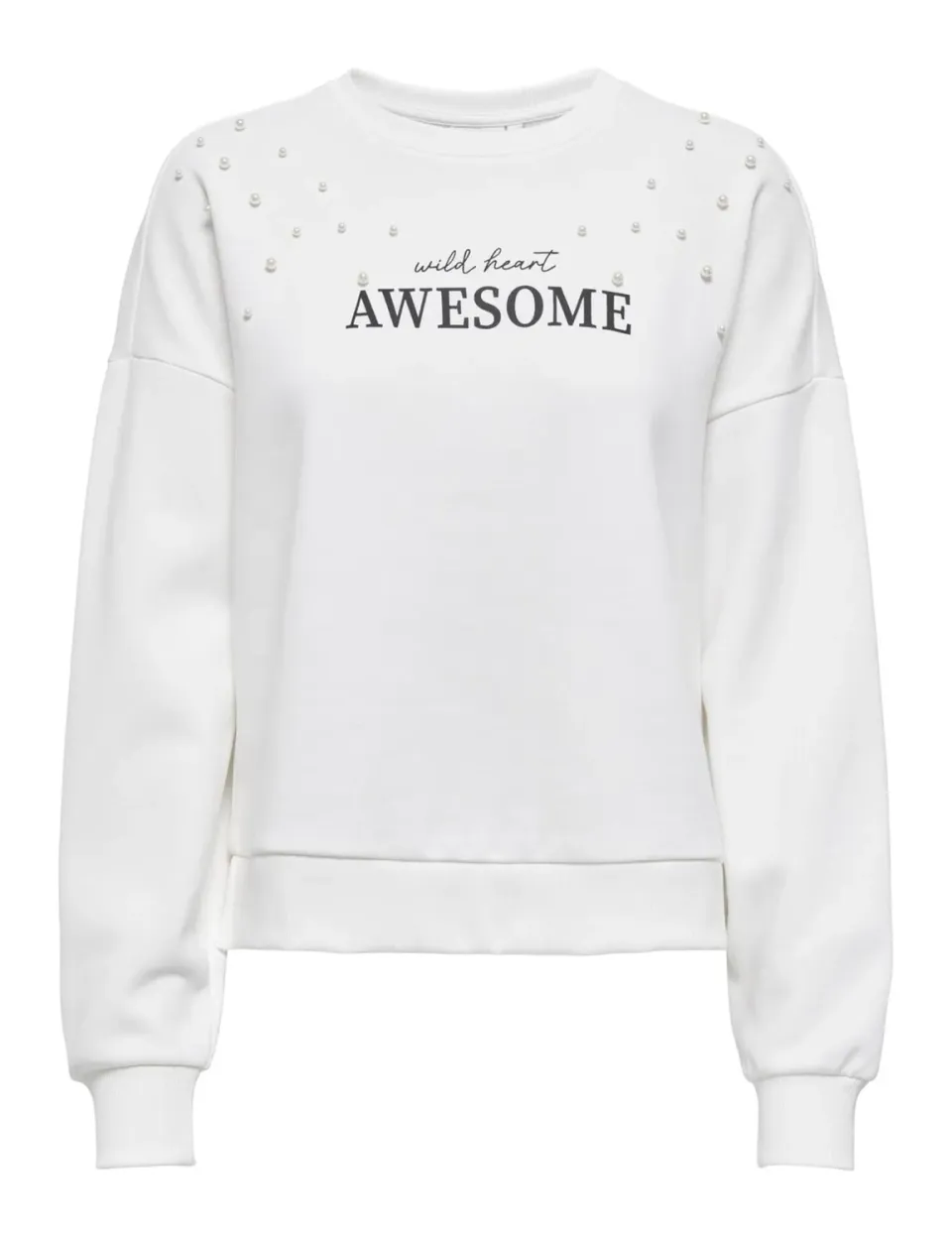 ONLY Onljenna L/S O-Neck EMB Box felpa M ricamata