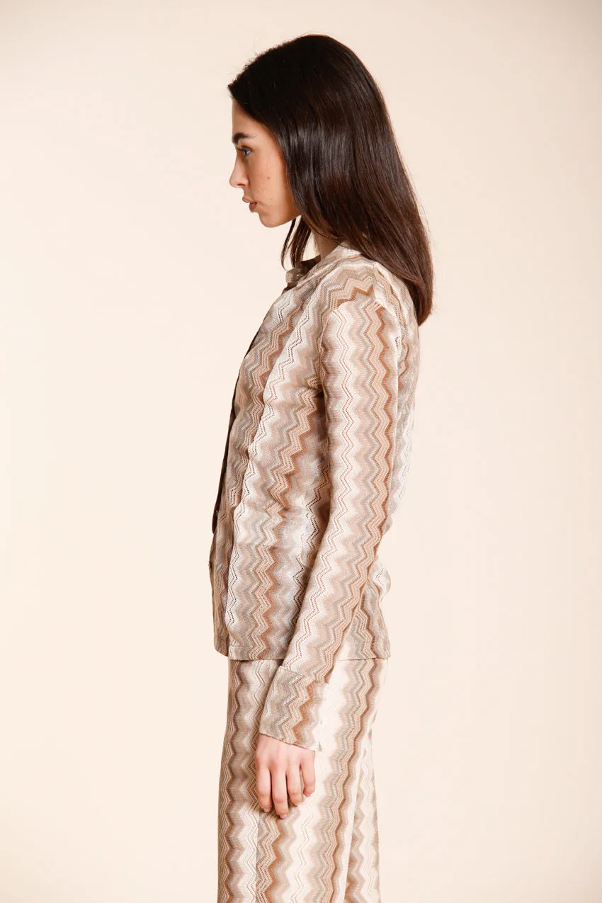 Mason’s Malibu Elaisa camicia beige chiaro lurex