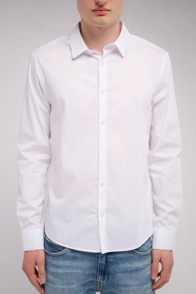 Teddy Smith C-Oswald ML camicia bianca uomo slim