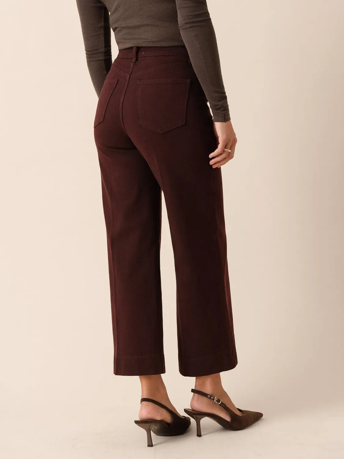 Oraije Windy jeans wide bordeaux per petite
