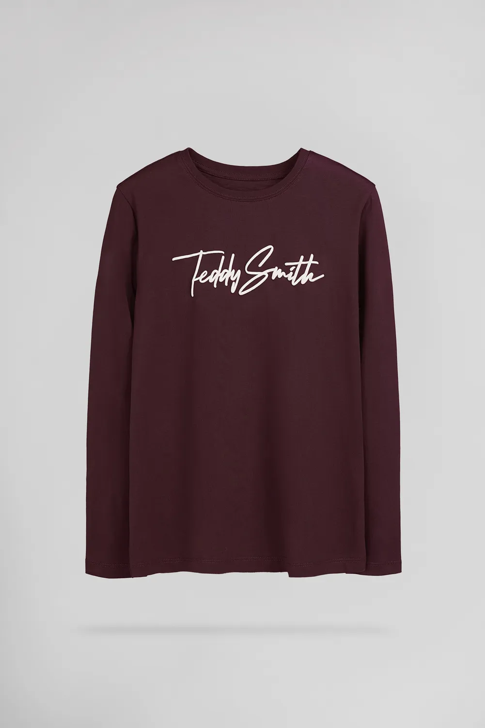 Teddy Smith T-Evan ML JR t-shirt maniche lunghe bordeaux cotone
