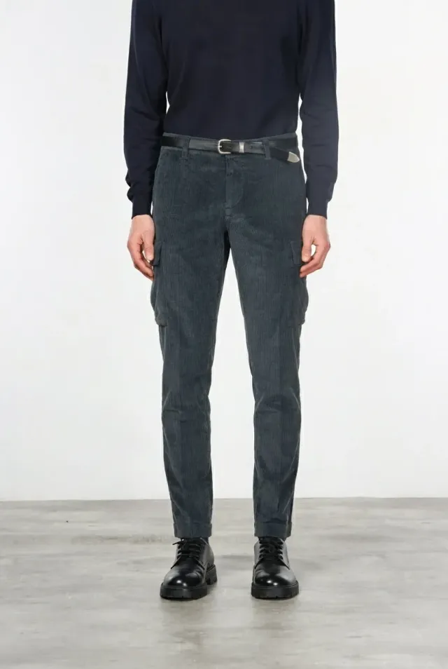 Mason's Chile pantalone cargo uomo grigio velluto