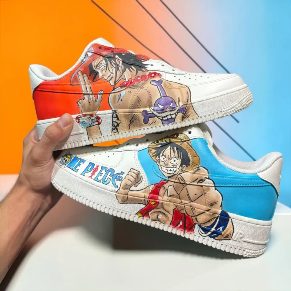 Nike Air Force 1 Ace Luffy One Piece sneakers dipinte a mano