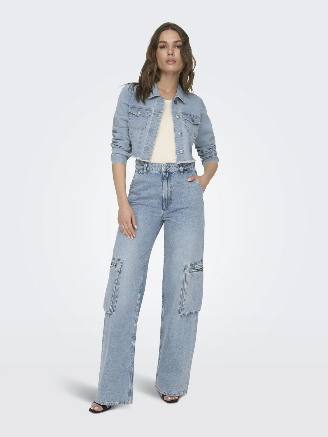 ONLY Onlwonder Denim Jacket giacca denim Light Blue Denim L
