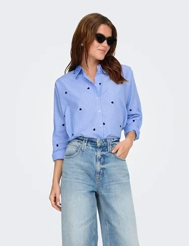 ONLY Onlnew Hemd camicia bottoni maniche lunghe