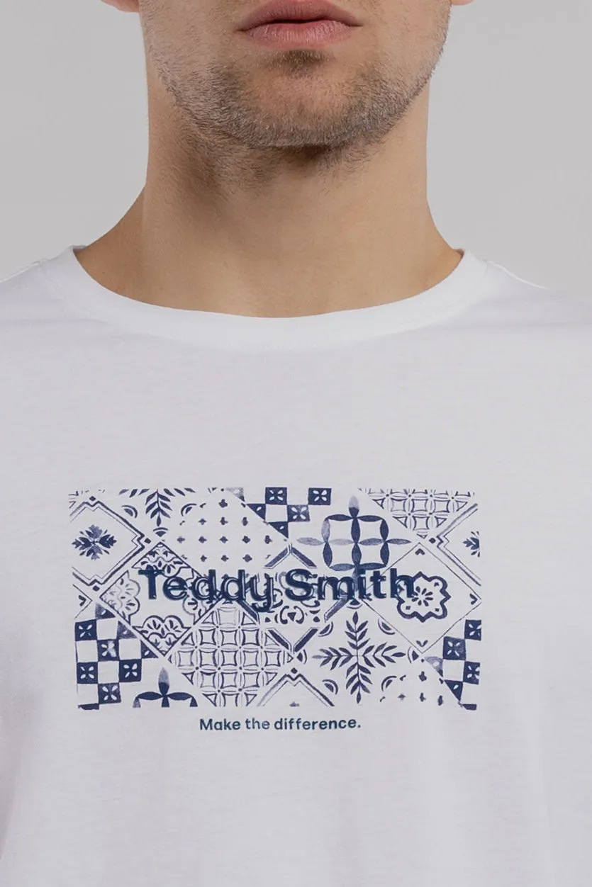 Teddy Smith T-Ares MC Blanc t-shirt uomo bianco