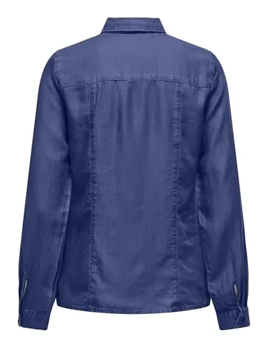 ONLY Onlcharis Life Camicia Aderente Blu L
