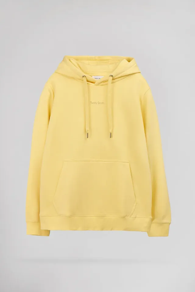Teddy Smith S-Solene Hoody Felpa Donna con Cappuccio Giallo