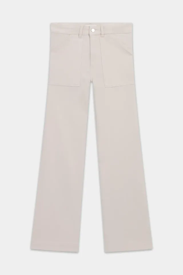 acquaverde Gatsby pantaloni crema tasche applicate