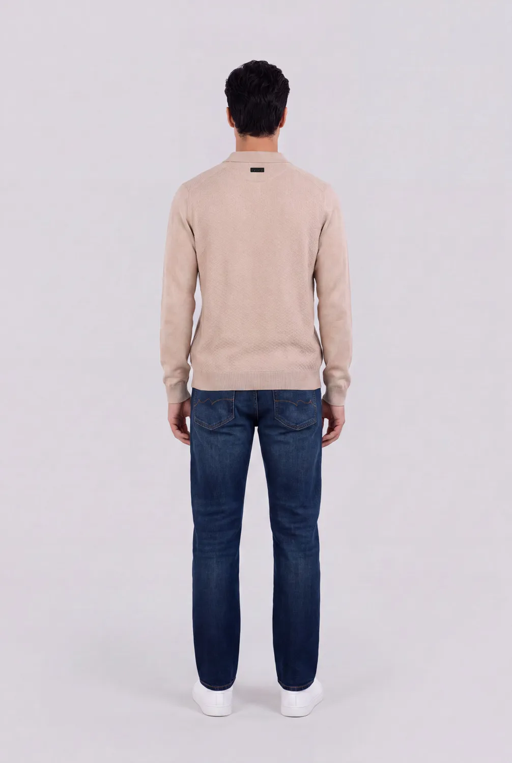 Teddy Smith P-Lynn ML polo manica lunga beige lin cotone