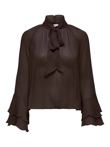 ONLY ONLPENINNA Camicetta Donna Maniche Lunghe con Fiocco
