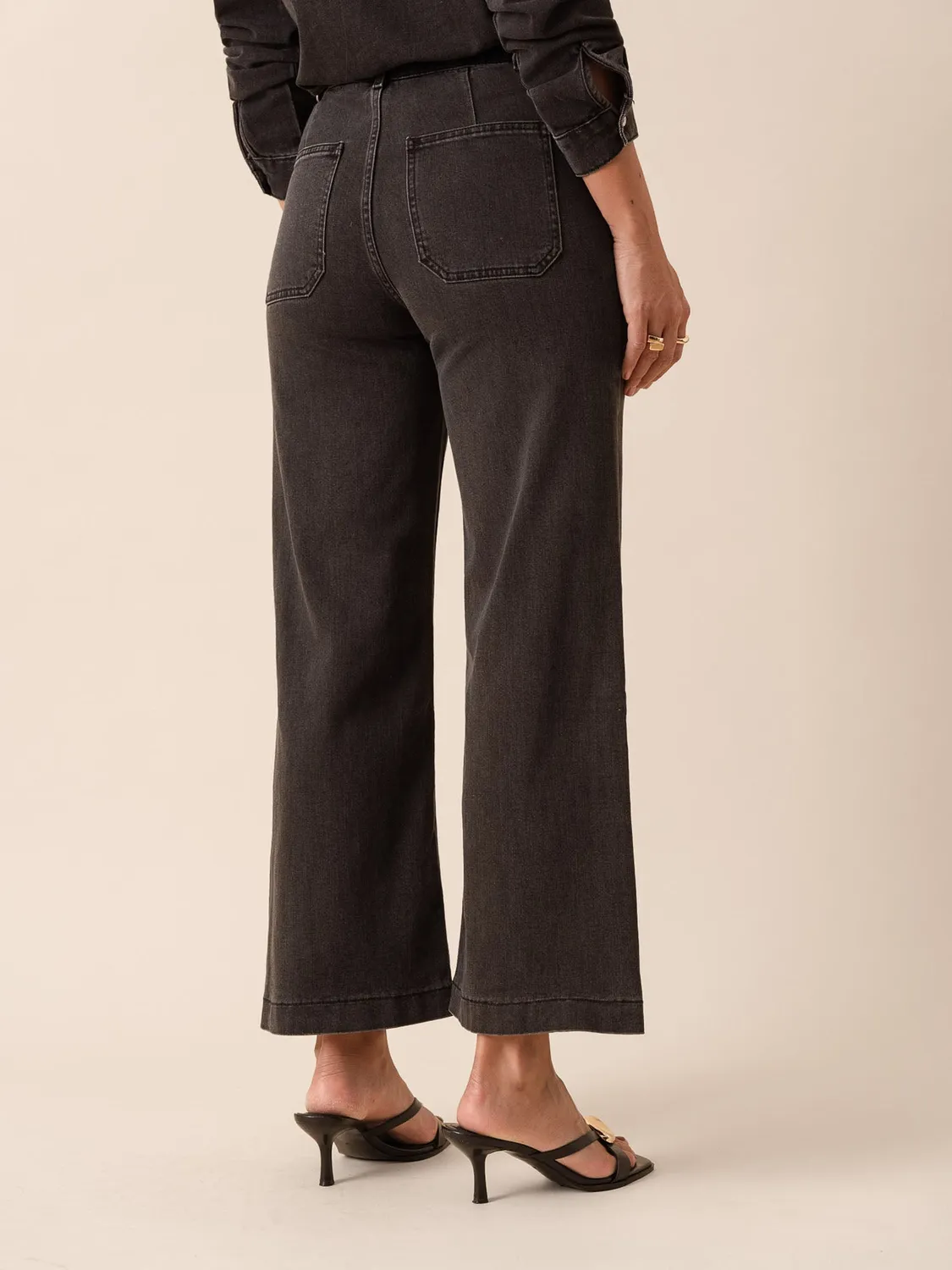 Oraije Violette jeans wide grigio scuro vintage