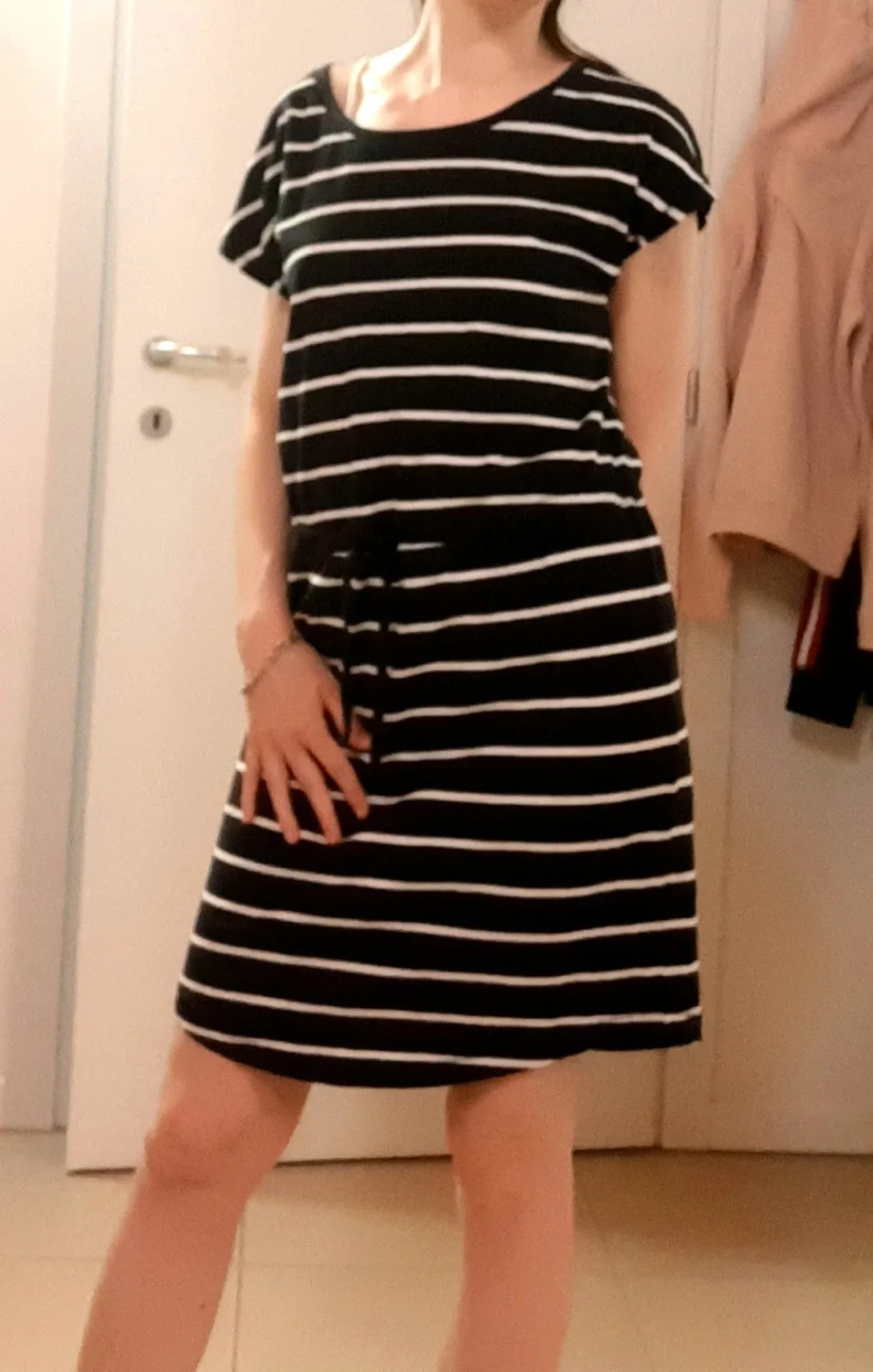 Only Onlmay Vestito Donna L Nero Giallo Corto Cotone
