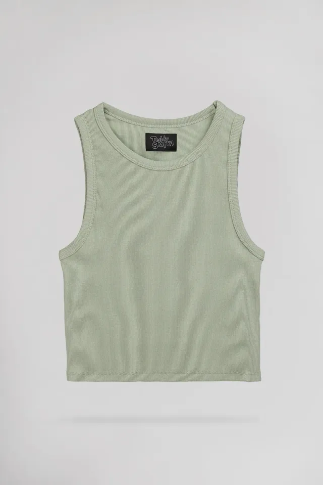 Teddy Smith Deb Us Rib top donna verde iceberg coste