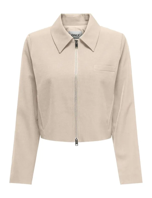 ONLY Onlhelene Life L/S Zip Jacket Cc Tlr Giacca Bianco Grigio 42